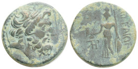 CILICIA, Aigeai. (Circa 2nd-1st centuries B.C).Æ Laureate head of Zeus right / AIΓEAIΩN, Athena standing left, holding crowning Nike and resting hand ...