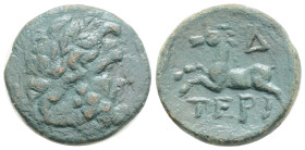 Pisidia, Termessos Æ18. 1st century BC. Laureate head of Zeus right / Horse rampant left; TEP below, Z above.
4.3 g 17,9 mm.