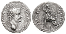 TIBERIUS, A.D. 14-37. AR Denarius (2,7 g. 18,7 mm.) Lugdunum Mint, A.D. 16-37.
RIC-30. Laureate head of Tiberius right; Rev: Livia seated to right, h...