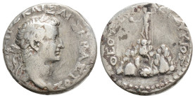 Roman Provincial Coins
CAPPADOCIA. Caesarea. Tiberius (14-37). 3,5 g. 18,5 mm. Drachm.
Obv: TIBEPIOΣ KAIΣAP ΣEBAΣTOΣ. Laureate head right.
Rev: ΘEO...