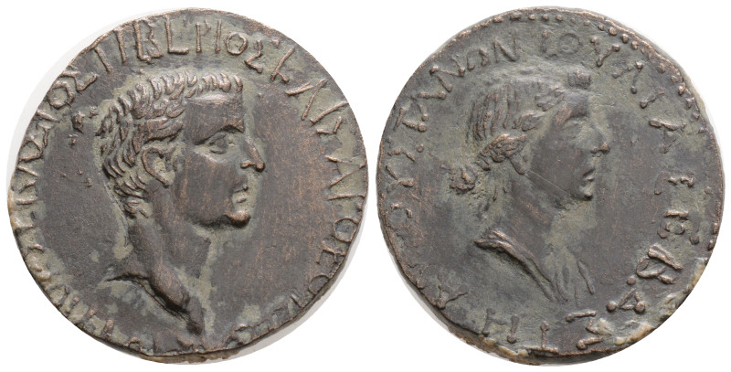 Roman Provincial
Cilicia. Augusta. Tiberius and Livia AD 14-37. Bronze Æ 28,2 m...