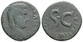 Tiberius. A.D. 14-37. Æ as. Rome, A.D. 10. 6,7 g. 23,8 mm.