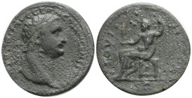 Roman Imperial
Domitian (AD 81-96). AE (14,4 g. 35,1 mm.) laureate head Domitian right. Jupiter enthroned left, Victory in right hand, scepter in lef...