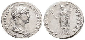 ROMAN IMPERIAL COINS
Trajan, 98-117, AR Denarius COS VI (114-117), Trajan bust right Rs.Felicitas with caduceus and cornucopia l. 3.4g. 19,2 mm. RIC ...