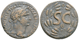 Roman Provincial
SYRIA, Antioch. Trajan, 98-117 AD. Æ31 (13 g. 27,3 mm.) Laureate head / SC within wreath,
