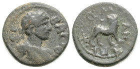 Roman Provincial
IONIA, Miletos. Hadrian (117-138 AD) AE Bronze (16.1mm 2.6g)
Obv: ϹΕ-ΒΑϹΤΟC, laureate and cuirassed bust of Hadrian, right
Rev: ΕΠ...