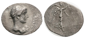 CAPPADOCIA, Caesarea. Hadrian, 117-138 AD. AR Hemidrachm (1.4 g. 16,3 mm.) yr. 4. Laureate cuirassed bust / Nike advancing with wreath. Met.86a. Syd.2...