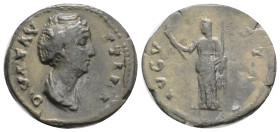 Roman Imperial
Diva Faustina wife of Antoninus Pius AD 141-146. Rome
As Æ, 3,2 g. 18,5 mm.