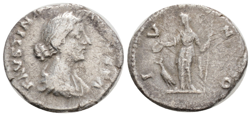 Roman Imperial Coins, DIVA FAUSTINA I (Died 140/1). 2,9 g. 18,5 mm. Denarius. Ro...