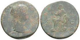 Roman Imperial
Faustina AD 147-175. Rome. Sestertius Æ, 26,2g. 32,4 mm.