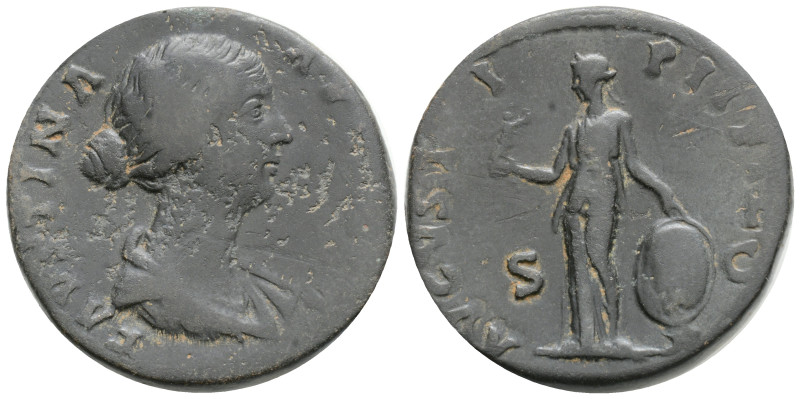 FAUSTINA JUNIOR (DAUGHTER OF ANTONINUS PIUS & WIFE OF MARCUS AURELIUS). AE Seste...