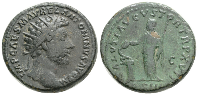 Marcus Aurelius (161-180 AD). AE Sestertius (13,9 g, 26,9 mm), (Rome), 162/263 A...