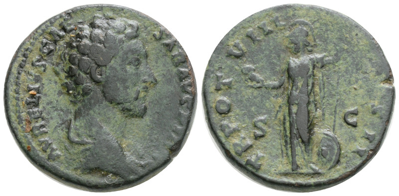 Roman Empire Sestertius 154 - 155 AD, Marcus Aurelius
12,7 g. 26,2 mm. Obv: MAV...