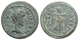 Roman Provincial
CARIA. Antiochia ad Maeandrum. Commodus, 177-192. (Bronze, 17,9 mm, 2,9 g, 7 h). M AY ΚΟΜΜΟΔΟC Laureate head of Commodus to right. R...