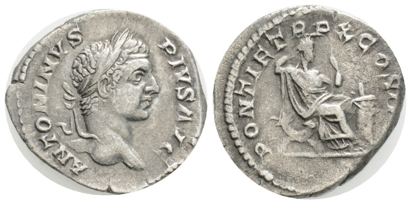 Roman Imperial 
Caracalla, 198-217. Denarius (Silver, 19,8 mm, 3.3 g. ) Rome, 2...