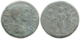 Roman Provincial,
Phrygia. Laodikeia ad Lycum. Caracalla AD 198-217. Bronze Æ (25,3 mm, 10 g) AV K M A ANTΩΝЄI, laureate, draped and cuirassed bust t...