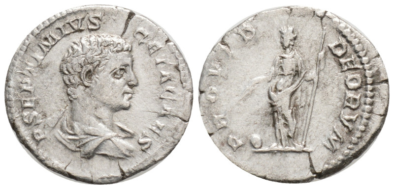 Roman Imperial
Geta, as Caesar, 198 - 209 AD Silver Denarius, Rome Mint, 19,8 m...