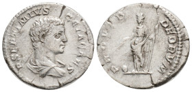 Roman Imperial
Geta, as Caesar, 198 - 209 AD Silver Denarius, Rome Mint, 19,8 mm, 2.6 grams
Obverse: P SEPTIMIUS GETA CAES, Draped and cuirassed bus...
