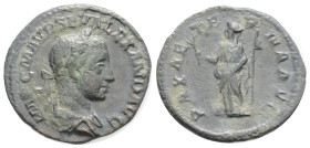 Roman Imperial
Severus Alexander - Pax Denarius. 227 AD. Rome mint. Obv: IMP C M AVR SEV ALEXAND AVG legend with laureate and draped bust right. Rev:...