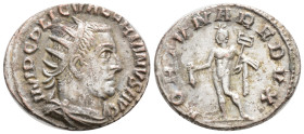Roman Imperial - Valerian I silver antoninianus (3,4 g. 21,9 mm.), Antioch mint, 254-255 A.D.
IMP C P LIC VALERIANVS AVG, radiate, draped and cuirass...