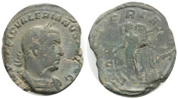 Roman Imperial Coins
VALERIAN I (253-260). Sestertius. Rome. 25,7 g. 31,3 mm.
Obv: IMP C P LIC VALERIANVS AVG. Laureate and cuirassed bust right.
R...