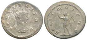 Gallienus, 253-268. Antoninianus (Silvered bronze, 22,1 mm, 3.5 g, ), Antiochia, 266-268. GALLIENVS AVG Bare head of Gallienus to left. Rev. SOLI INVI...