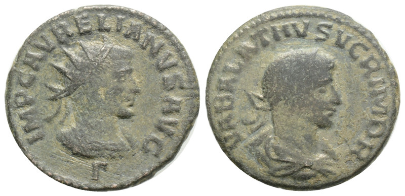 Aurelian and Vabalathus BI Antoninianus. Antioch, AD 272-274. IMP C AVRELIANVS A...
