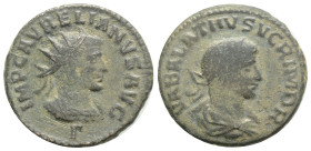 Aurelian and Vabalathus BI Antoninianus. Antioch, AD 272-274. IMP C AVRELIANVS AVG, radiate and cuirassed bust of Aurelian right, A below bust / VABAL...