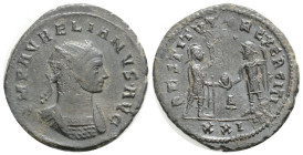 Aurelıan (270-275). Antoninianus. Cyzicus. 3,1 g. 23,2 mm.
OBV: IMP AvrelIanvs Avg. Radie and Cuirassed Bust Right.
Rev: Restttvtor Orbis / XXI. Vic...