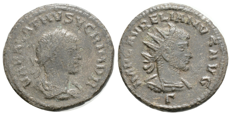 Aurelian and Vabalathus BI Antoninianus. Antioch, AD 272-274. IMP C AVRELIANVS A...