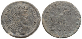 Roman Imperial
Julian II AD 360-363. Lugdunum. Follis Æ 26,9 mm., 8,2 g.
D N FL CL IVLIANVS P F AVG, draped and cuirassed bust of Julian to right, w...