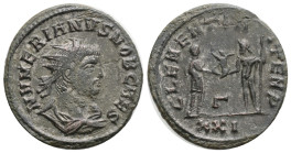Roman Imperial
Numerian, as Caesar AD 282-283. Cyzicus. Antoninianus Billon 21,6 mm., 3,2 g.
NVMERIANVS NOB CAES, radiate, draped and cuirassed bust...