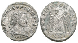 Roman Imperial, Probus AD 276-282. Siscia. Antoninianus Æ silvered, 21 mm., 3,7 g.
IMP C M AVR PROBVS AVG, radiate, draped and cuirassed bust right /...