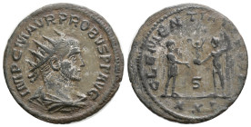 Roman Imperial 
Antoninianus Probus (276-282). Antioch. 2,7 g. 21,6 mm. Av: IMP C M AVR PROBVS P F AVG. Radiate draped and cuirassed bust right. Rev:...