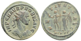 Probus (276-282 AD). AE silvered Antoninianus Ticinum mint, 276 AD. IMP C M AVR PROBVS AVG, radiate, draped and cuirassed bust right.. RESTITVT SAEC, ...