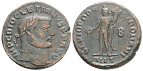 Roman Imperial
Diocletian (284-305 AD) Antioch AE Follis (26 mm, 8.8 g)
Obv: IMP C DIOCLETIANVS P F AVG, laureate head right.
Rev: GENIO POPVLI ROM...