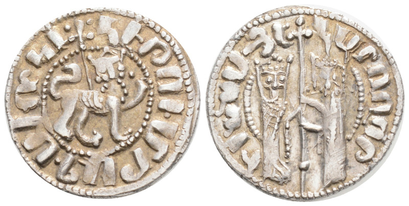 Armenia, Cilician Armenia (1226-1270 AD) Hetoum I AR Tram. Hetoum and Queen Zabe...
