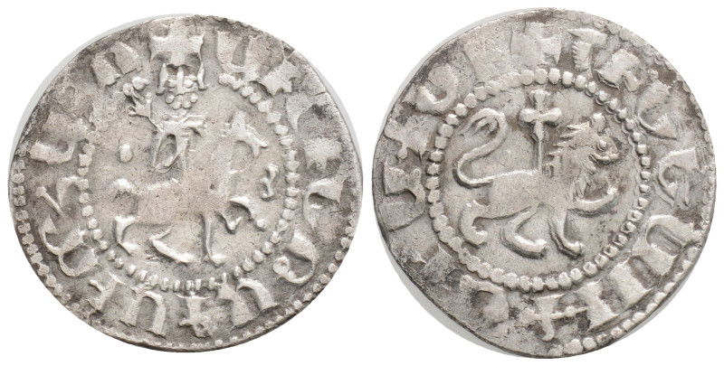 ARMENIA. Levon III (1303/5-1307). Takvorin. Sis. Obv: Levon, with head facing an...