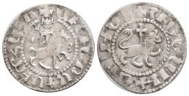 ARMENIA. Levon III (1303/5-1307). Takvorin. Sis. Obv: Levon, with head facing and holding lis-tipped sceptre, on horse prancing right; uncertain symbo...