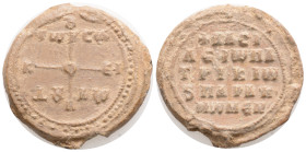 Sisinnius, patrikios and strategos, first half of 8th century (before 744). Seal (Lead, 28,2 mm, 11,36 g, )