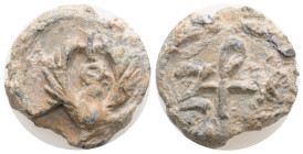Byzantine Lead Seal, c. 7th-12th century (18,4 mm, 6,47 g,