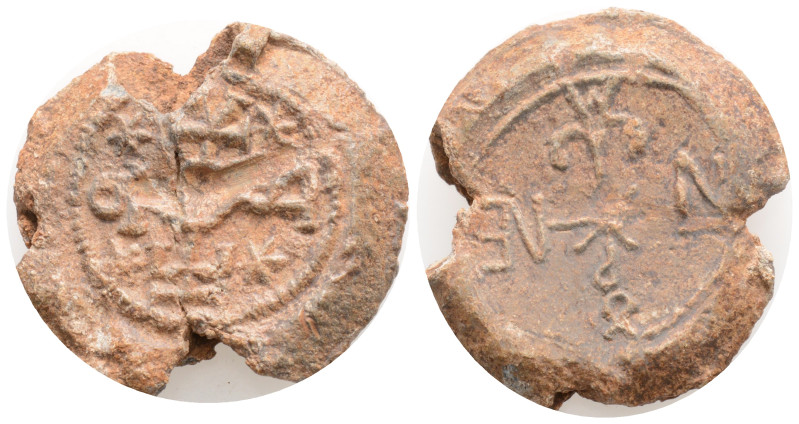 Byzantine Lead Seal ( 7-8 th centuries)
Obv: Cruciform monogram
Rev: Cruciform...