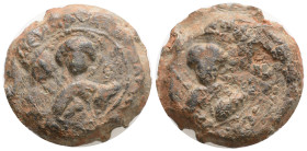 Byzantine Lead Seal, c. 7th-12th century (25,2 mm, 12,8 g,