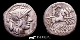 C. Cassius Silver Denarius 3.77 g., 18 mm. Rome 126 B.C. gVF