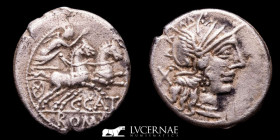 C. Porcius Cato Silver Denarius 3,82 g., 18 mm. Rome 123 B.C. GVF