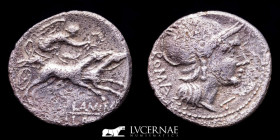 Lucius Flaminius Chilo Silver Denarius 3,67 g, 20 mm. Rome 109/108 B.C. VF