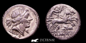 D. Junius L.f. Silanus Silver Denarius 3.72 g, 18 mm. Rome 91 B.C. Good very fine