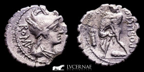C. Poblicius Silver Denarius 3.62g. 19 mm. Rome 80 B.C. GVF