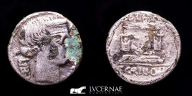 L. Scribonius Libo Fourre Denarius 2.94 g., 17 mm. Rome 62 BC gVF