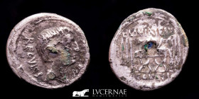 L. Livineius Regulus. fouree denarius 2.80 g. 20 mm. Rome 42 B.C. gVF